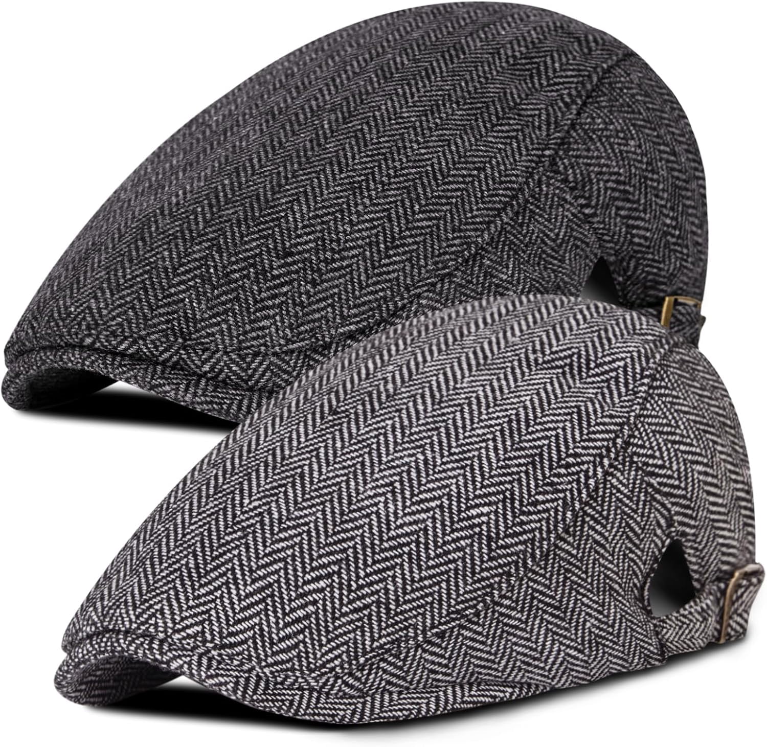 Wool Blend Newsboy Hat with Drawstring, Adjustable Fitted Cap for Winter Womens Newsboy Cap Wool Blend Retro Solid Color Gatsby  main image 2