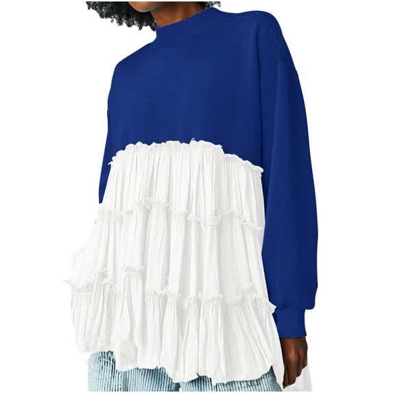 Fashion 2023 Lindreshi Fall Dresses for Teens with Long Sleeves Fashion Women's Casual Over Sized Sweatshirt Dress Long Sleeve Dress Round-Neck Ladies Sweatshirts Mini Dress