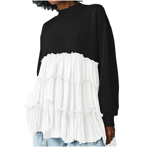Fashion 2025 Lindreshi Fall Dresses for Teens with Long Sleeves Fashion Women's Casual Over Sized Sweatshirt Dress Long Sleeve Dress Round-Neck Ladies Sweatshirts Mini Dress