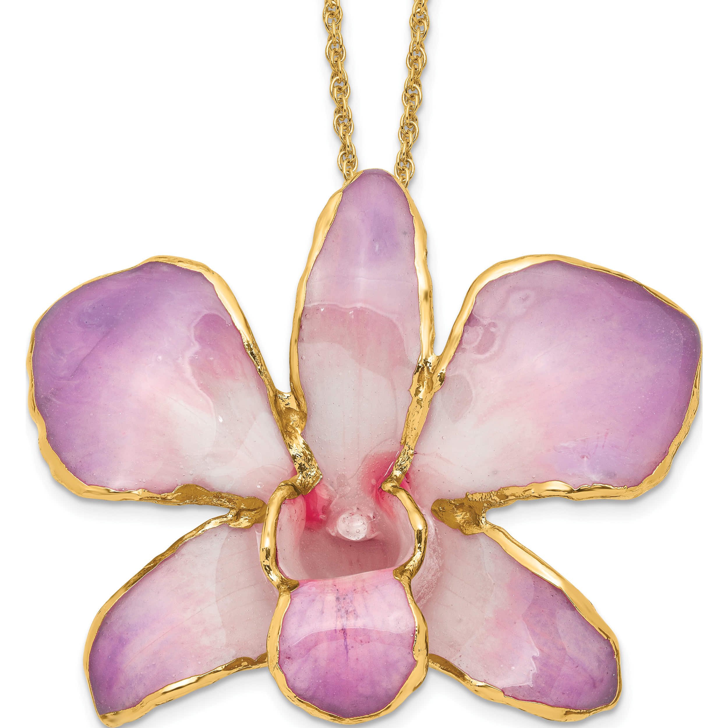 Genuine Fashion 24K Gold-Trim Lacquer Dipped White/Lilac