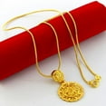 thumbnail image 1 of Fashion 24K Yellow Gold Plated Badge Pendant Women's Necklace, 1 of 9