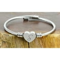 thumbnail image 1 of Fashion 26 Letters Silver Stainless Steel Heart Initial Bangle Bracelet, 1 of 1