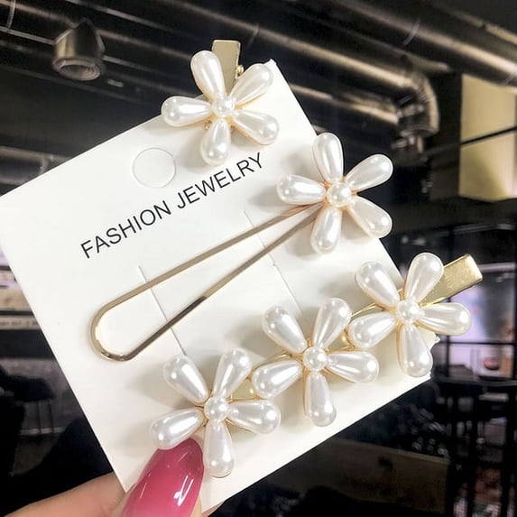 Fashion 3/4pcs Set Pearl Hair Clip For Women Korean Hairpin Geometric Crystal Hair Barrettes Girl Hair Accessories Hairgrip