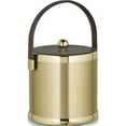 thumbnail image 1 of Fashion 3 Qt. Brushed Brass With Brown Leatherette Lid And Stitched Handle (9 X 9) Made In United States gm15919, 1 of 4