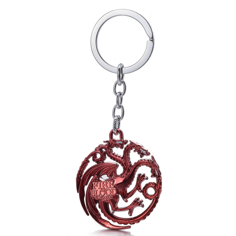 Fashion 3D Metal Game of thrones House Targaryen Keychain Key Ring