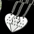 thumbnail image 1 of Fashion 3pieces Broken Heart Pendant Necklace Chic Best Friends Forever Necklace, 1 of 1