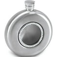 thumbnail image 1 of Fashion 4.5Oz Brushed Stainless Steel And Crystal Flask (3 X 3) Made In China gm4266, 1 of 4
