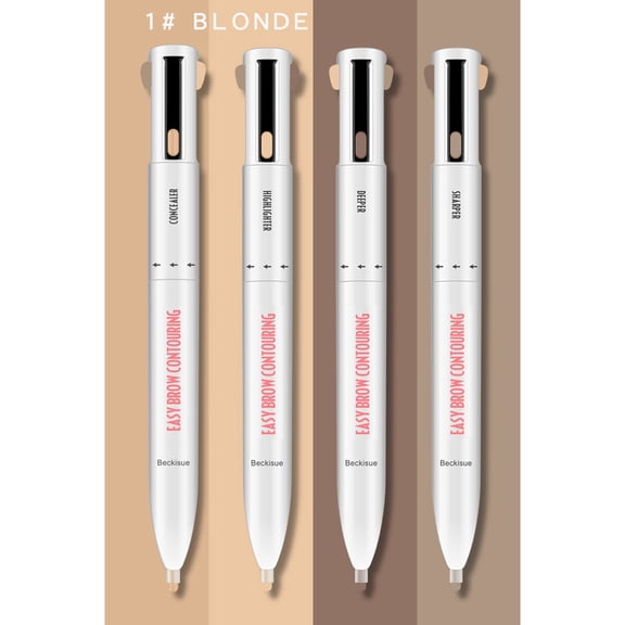 Fashion 4-in-1 Four-Color Rotating Ball-Point Eyebrow Pencil with Highlighter, Blonde Shades, Waterproof, Sweat-Proof, Smooth Application, Three-Dimensional, Natural Look, Women, 0.07oz, 1pc 1PC*1