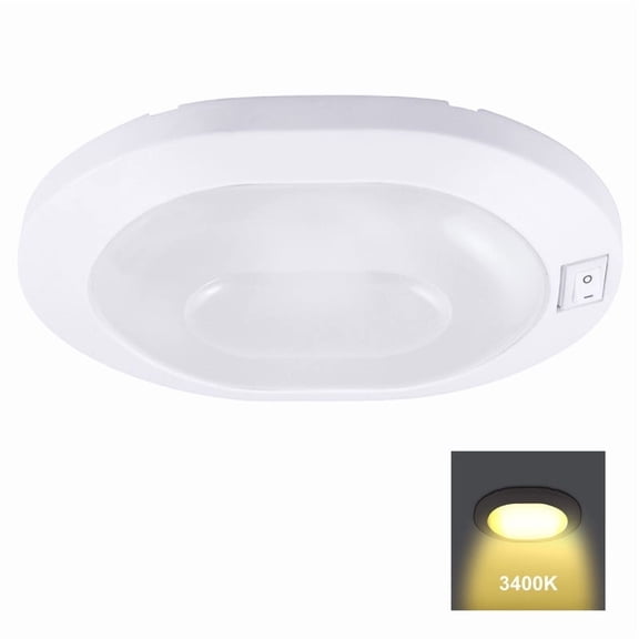 Facon LED Pancake Dome Light Puck Light Cabinet Light On&Off Switch, 12V DC RV Interior Light for RV Motorhomes Camper Caravan Trailer Boat