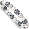 thumbnail image 1 of Fashion 8-9mm Fw Cultured White/Platinum/Black Pearl Stretch Bracelet Made In Canada qh4650, 1 of 5