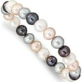 thumbnail image 1 of Fashion 8-9mm Fw Cultured White/Platinum/Peach/Black Pearl Stretch Bracelet Made In Canada qh4649, 1 of 5