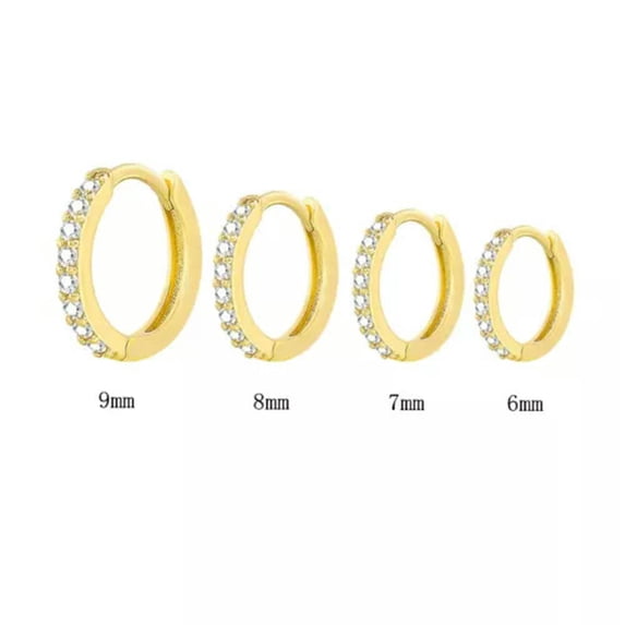 Fashion 925 Silver,Gold,Rose Gold Hoop Earring Cubic Zircon Jewelry Women
