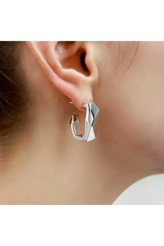 Fashion 925 Silver Hoop Earrings Anniversary Party Gifts Women Jewelry A Pair