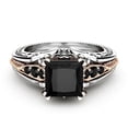 thumbnail image 1 of Fashion 925 Silver Inlaid Black Square Diamond Princess Ring, 1 of 2