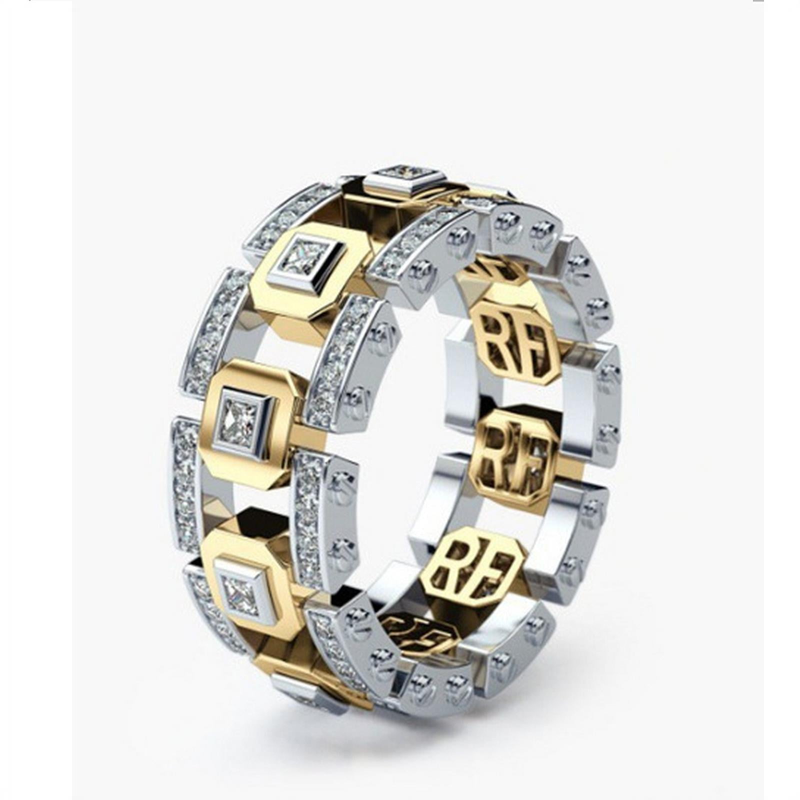 Fashion 925 Silver Plated 14 K Rose Gold Color Separation Ring ...