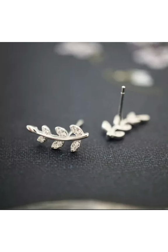 Fashion 925 Silver Stud Earrings Cubic Zircon Anniversary Women Gifts A Pair