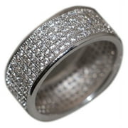 Fashion 925 Sterling Silver Diamond White Gold Filled Engagement Wedding Rings
