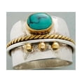 thumbnail image 1 of Fashion 925 Sterling Silver Yellow Gold Natural Gemstone Emerald Rings, 1 of 1