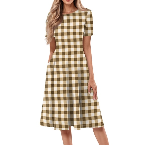 Fashion A-Line Dress for Women CIENVNSTG Flowy Summer Dress Perfect for Casual Outings or Parties