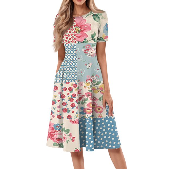 Fashion A-Line Dress for Women CIENVNSTG Flowy Summer Dress Perfect for Casual Outings or Parties