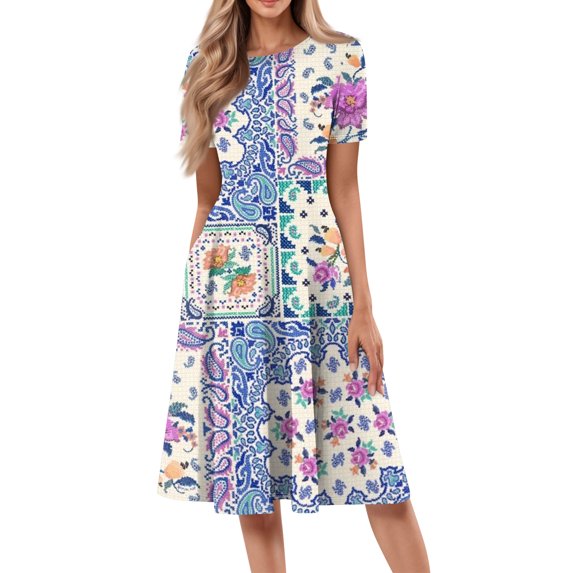 Fashion A-Line Dress for Women CIENVNSTG Flowy Summer Dress Perfect for Casual Outings or Parties