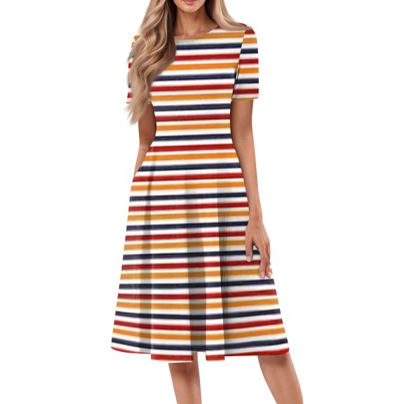 Fashion A-Line Dress for Women CIENVNSTG Flowy Summer Dress Perfect for Casual Outings or Parties