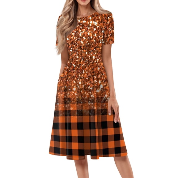 Fashion A-Line Dress for Women CIENVNSTG Flowy Summer Dress Perfect for Casual Outings or Parties