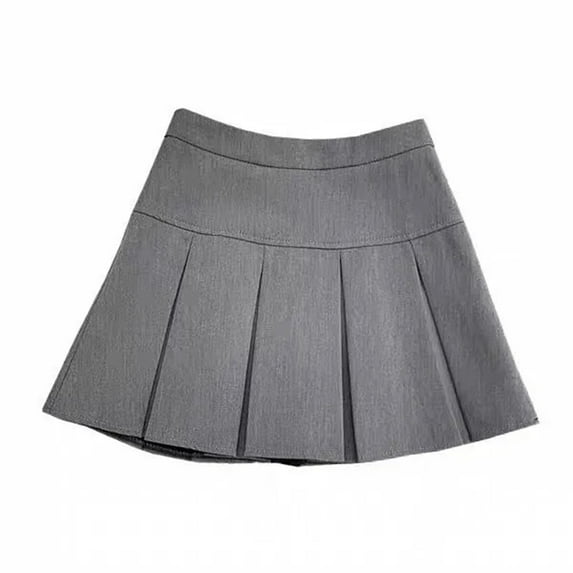 Fashion A Line Women Pleated Skirt High Waist Zipper Grey Student Mini Skirt JK Summer New 2025 Black Ladies Suit Skirt