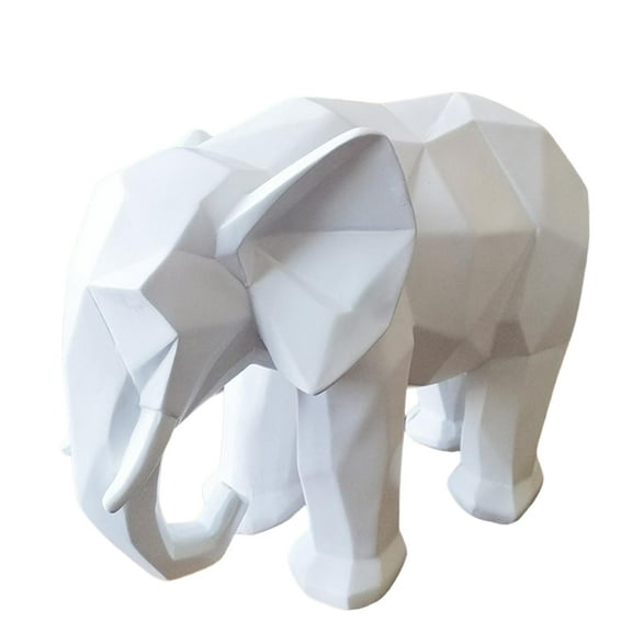 Fashion Abstract 3D Print Elephant Statue Resin Ornaments Home Decoration Accessories Gift Geometric Elephant Sculpture