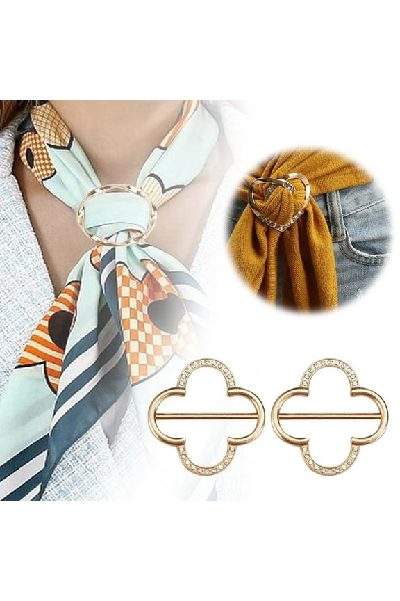 Fashion Accessories Buttons Stylish Scarf Clip Featuring High-End Pearl and Rhinestone with Elegant Gold Plating for Versatile Outfits