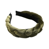Fashion Accessories, Comdrip Braided Hair Band Velvet Braided Headband Women's Wide Vintage Padded Headband for Women and Girls Headbands for Girls Army Green One Size