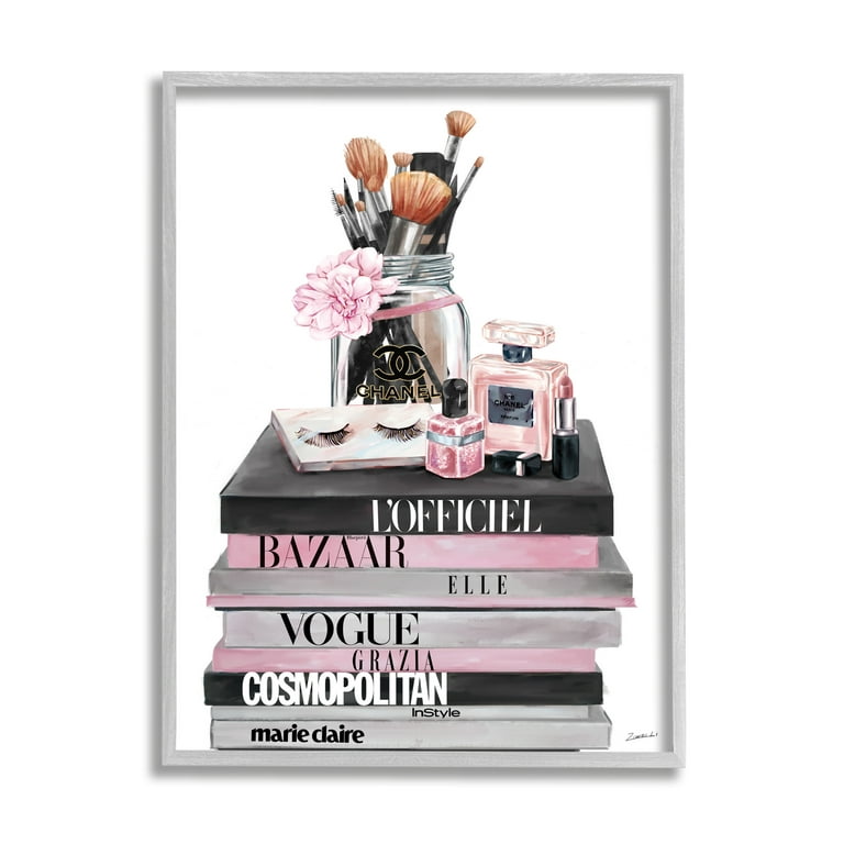 Fashion Accessories Glam Magazine Book Stack 11 in x 14 in Framed Painting  Art Prints, by Stupell Home Décor 