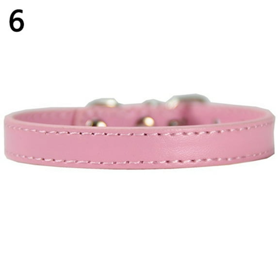 Fashion Adjustable Faux Leather Solid Color Dog Cat Puppy Neck Strap Pet Collar