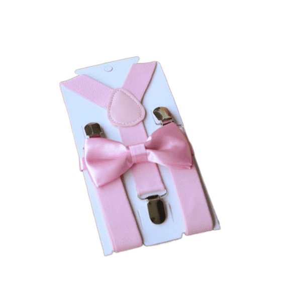 Fashion Adjustable Kids Suspenders Belts With Bowtie Bow Tie Set Matching Ties Outfits For Girl Boys Clothes