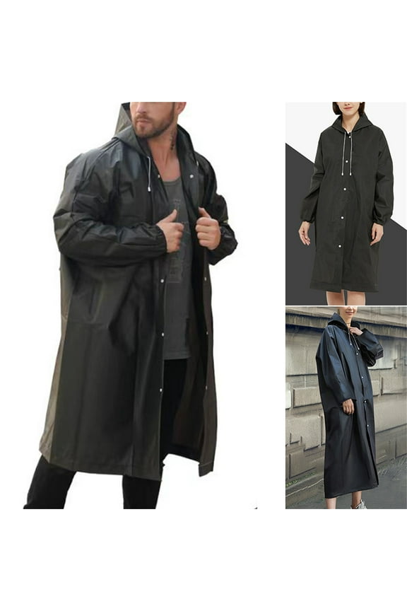 Adult Waterproof Long Raincoat, Women Men Rain Coat Hooded, Thickened Safety Waterproof Emergency Rain, For Outdoor Hiking Travel Fishing Climbing