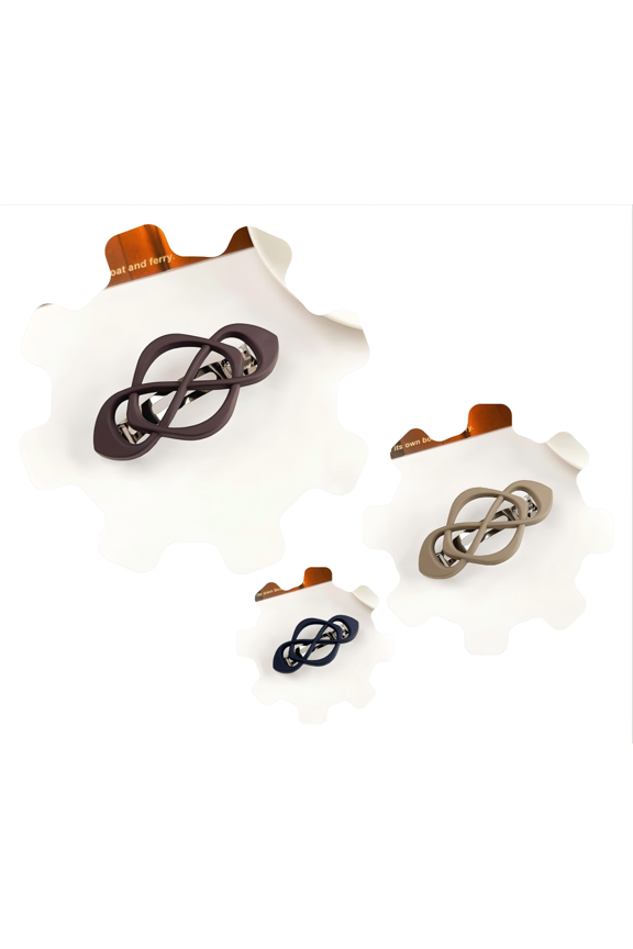 Fashion Advanced Marble Pattern Chinese Knot Cross Clips Half Up Ponytail Barrettes Women 6pcs