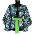 thumbnail image 1 of Fashion African Clothes for Women Blouse Elegant v neck with Belt Ankara Printing Shirt Butterfly Long Sleeve Top Lady clothing WY9871, 1 of 2
