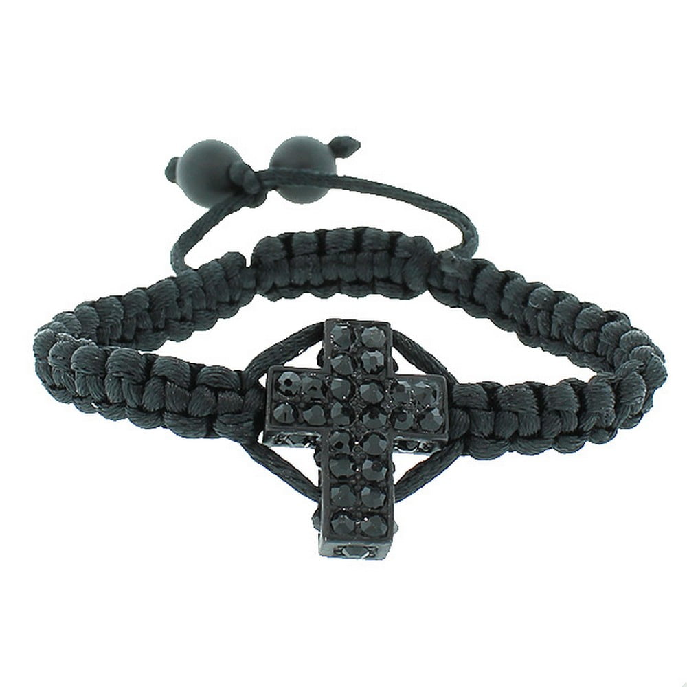 Bracelet Rhinestone with Studded Sideways Cross – Wrapables
