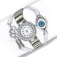 thumbnail image 1 of Fashion Alloy Black White Love Heart Evil Eye Wrist Watch, 8.5", 1 of 3