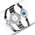 thumbnail image 1 of Fashion Alloy Black White Love Heart Evil Eye Wrist Watch, 8.5", 1 of 3