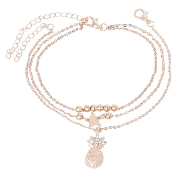 Fashion Alloy Creative Pineapple Star Popular Double-layer Anklet