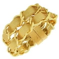 thumbnail image 1 of Fashion Alloy Braided Mesh Chain Wide Bracelet, Yellow Gold-Tone, 1 of 3