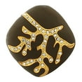 thumbnail image 1 of Fashion Alloy Statement Cocktail Ring, Yellow Gold-Tone, Brown, White, Clear CZ, Size 9, 1 of 3