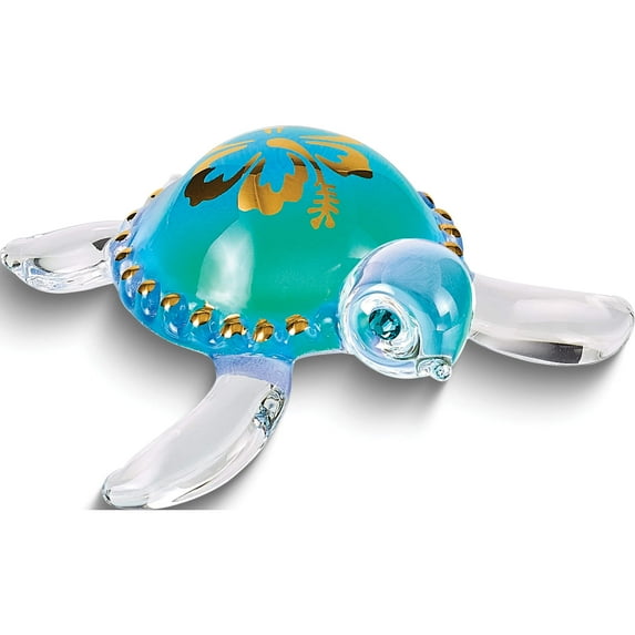 Fashion Aloha Sea Turtle Glass Figurine (1.75 X 2) Made In China gm6710