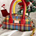 thumbnail image 1 of Fashion American Retro Style Simple Style Retro Plaid Crossbody Bag Retro Shoulder Bag Handbag Small Square Shoulder Bag 25.5 X 14 X 10CM, 1 of 8