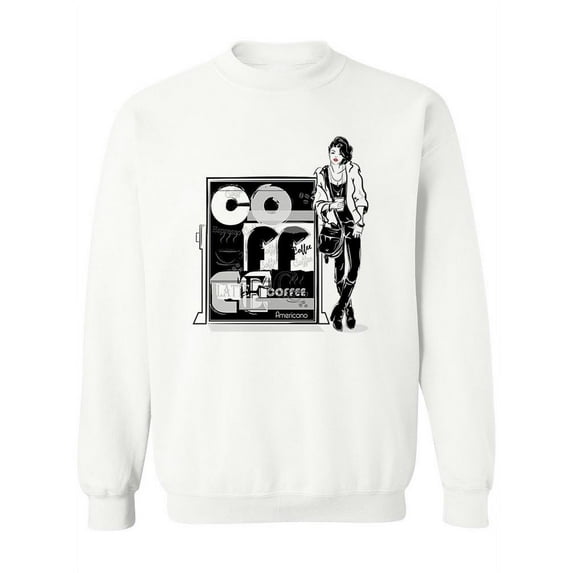 Fashion And Coffee. Sweatshirt Women -Image by Shutterstock, Female x-Large