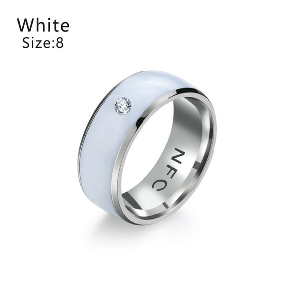 Fashion Android Phone Equipment Multifunctional Technology Intelligent Wearable Connect NFC Finger Ring Smart WHITE 8