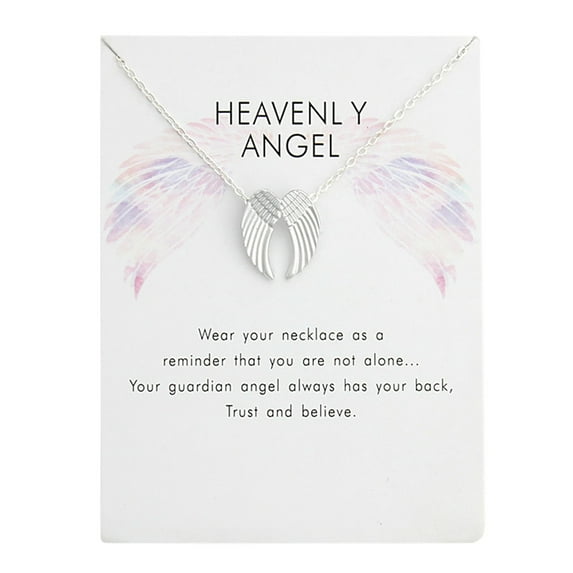 Fashion Angel Wing Card Necklaces for Women Delicate Gold Silver Plated Wing Pendant Necklace Adjustable Choker Jewelry Gifts
