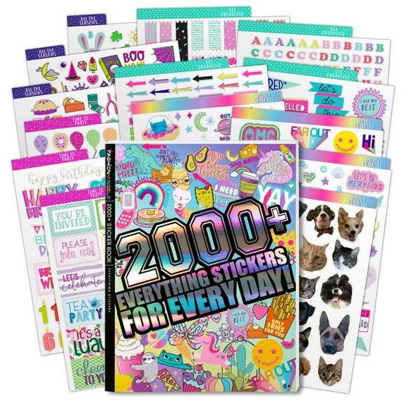 Fashion Angels: 2,000+ Everything Stickers For Every Day Sticker Book - Cute Assorted Themed Stickers, Decorate Toys-Crafts-Notebook-Journals, Kids 6+