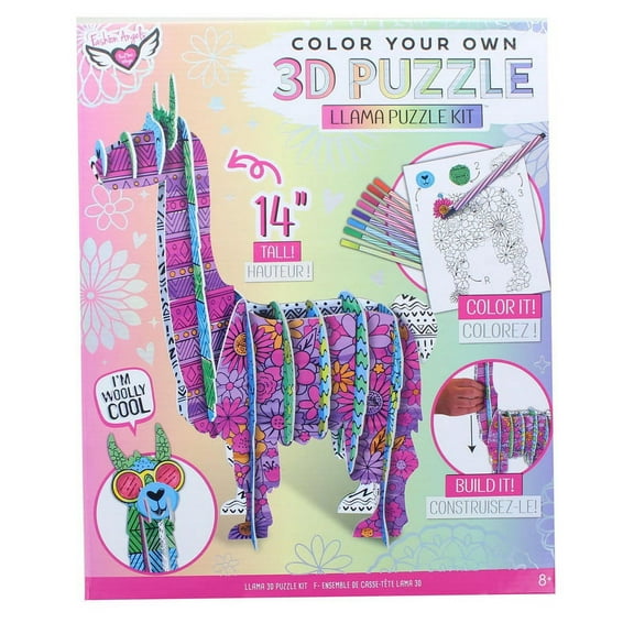 Fashion Angels Color This 3D Llama Puzzle